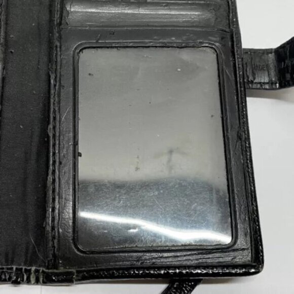 Coach Vintage Signature Snap Front Wallet Black Gray Canvas Leather Cardholder - Picture 13 of 15